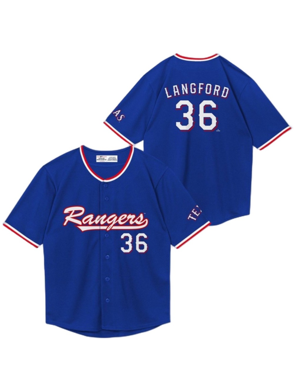 MLB Texas Rangers Wyatt Langford Youth Wordmark
Jersey - XL 16/18